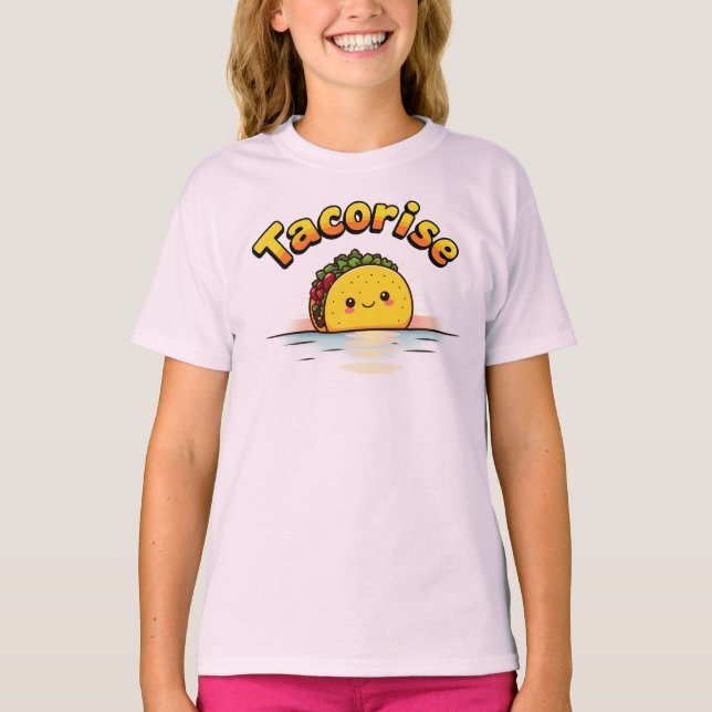 Tacorise Adorable Kawaii Taco Cute Happy Smiling  T-Shirt (Front)