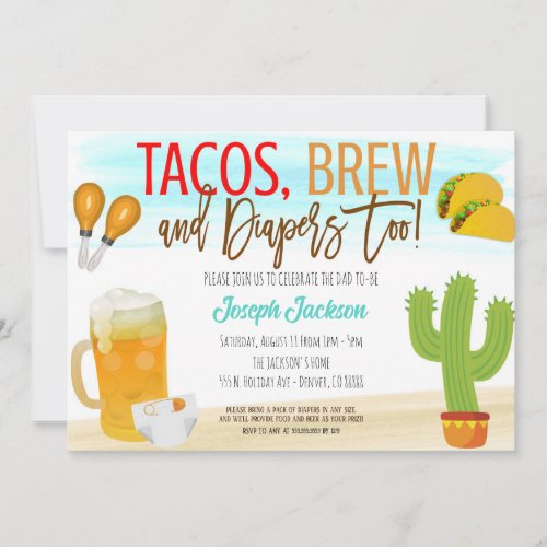 Tacos and Beer Baby Shower Invitation