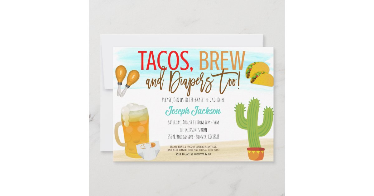 Tacos and Beer Baby Shower Invitation Zazzle