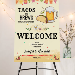 Tacos and Brews Couples Shower Foam Board