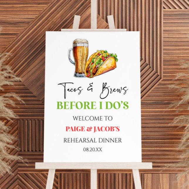 Tacos and Brews Rehearsal Dinner Welcome Sign (Creator Uploaded)
