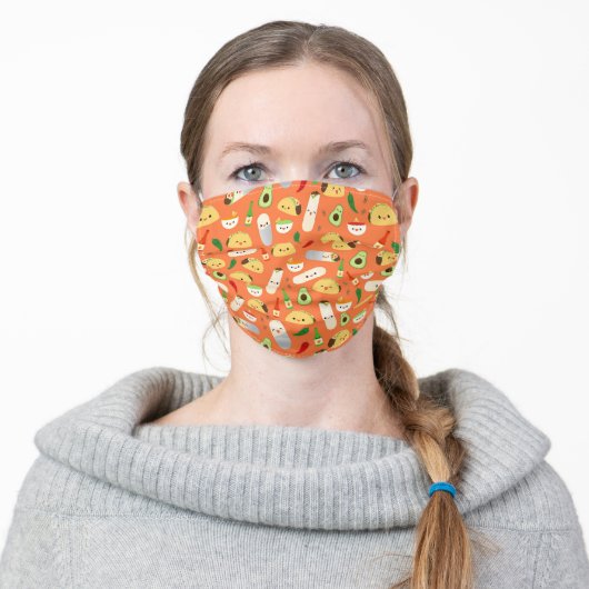 Tacos and Burritos Adult Cloth Face Mask (Worn)