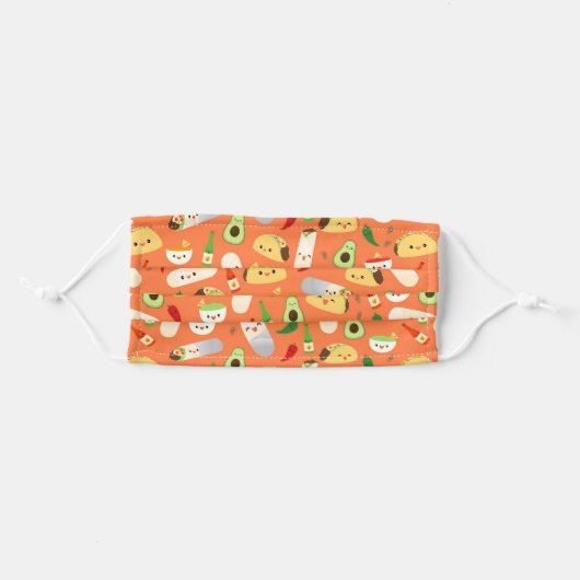 Tacos and Burritos Adult Cloth Face Mask (Front, Folded)