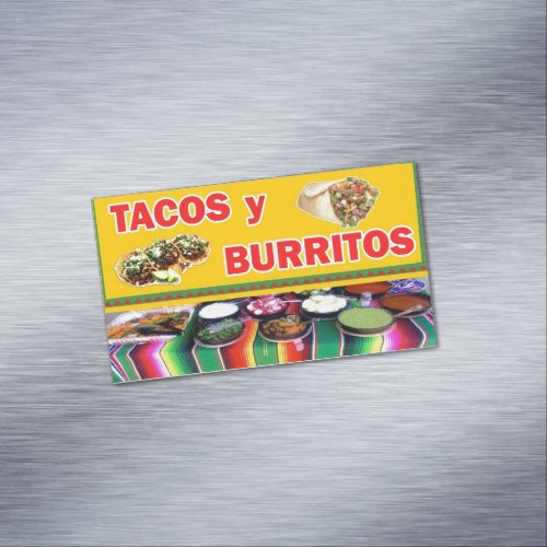 Tacos and Burritos Business Card Magnet