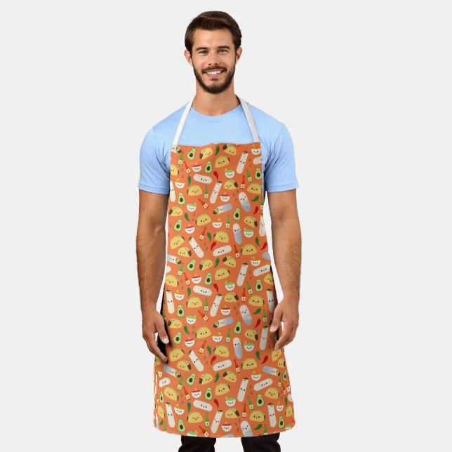 Tacos and Burritos Pattern Apron (Worn)