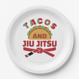 Tacos and Jiu Jitsu Paper Plates