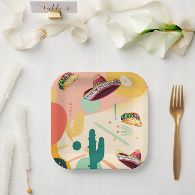 Tacos and Sombreros Party Paper Plates (Wedding)