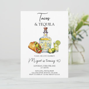 Tacos and Tequila Birthday Fiesta Invitation