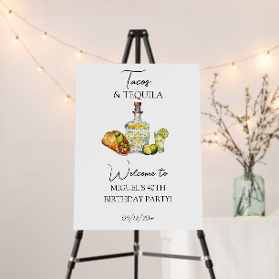 Tacos and Tequila Birthday Fiesta Welcome Sign