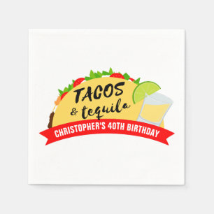 Tacos and Tequila Birthday Party Napkins