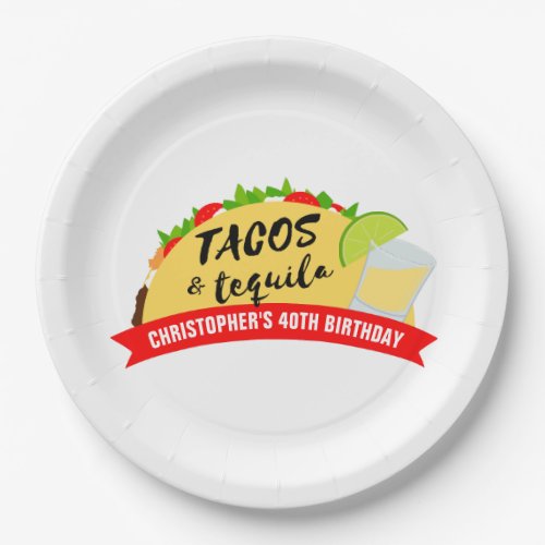 Tacos and Tequila Birthday Party Paper Plates