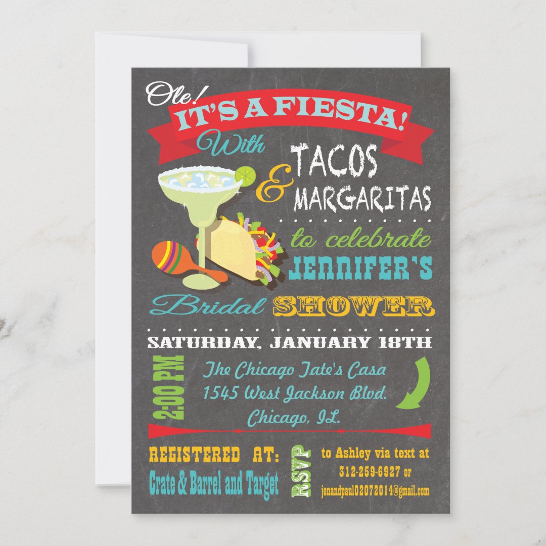 Tacos and Tequila Bridal Shower Invitation Zazzle