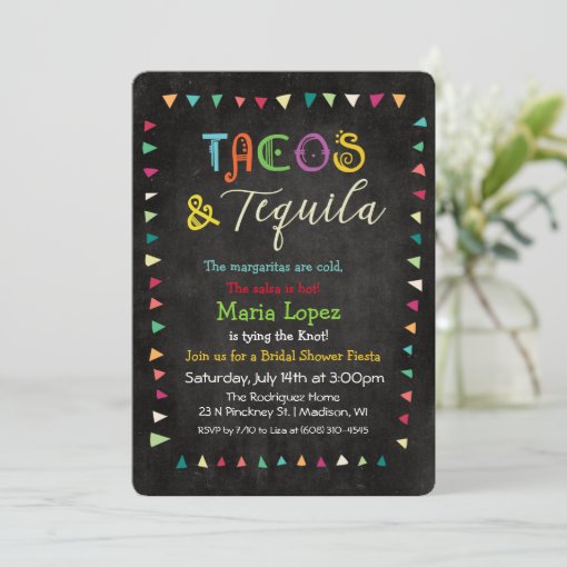 Tacos and Tequila Bridal Shower Invitation Zazzle