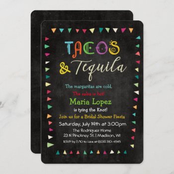 Tacos And Tequila Bridal Shower Invitation by PaperandPomp at Zazzle