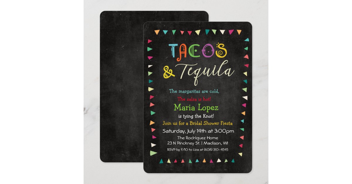 Tacos and Tequila Bridal Shower Invitation Zazzle