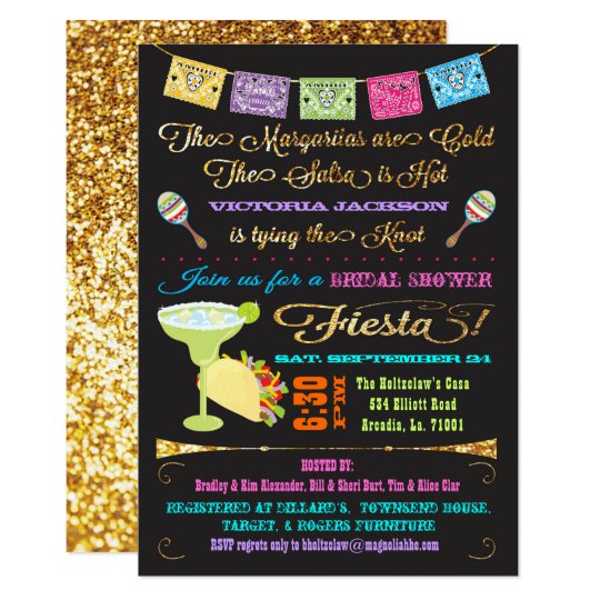Tacos And Tequila Bridal Shower Mexican Fiesta Invitation Zazzle Com