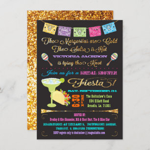 Tacos and Tequila Bridal Shower Mexican Fiesta Invitation