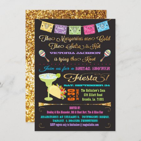 Tacos And Tequila Bridal Shower Mexican Fiesta Invitation