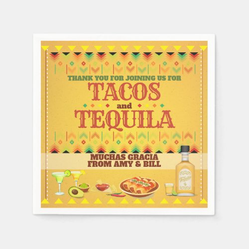 Tacos and Tequila Cinco de Mayo Fiesta Party Napkins
