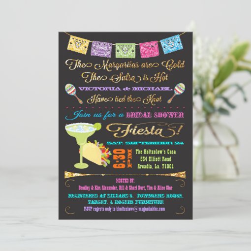 Tacos and Tequila Couples Bridal Shower Fiesta Invitation Zazzle