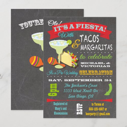 Tacos and Tequila Couples Shower Invitation
