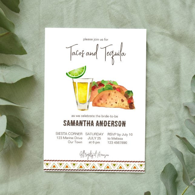 Tacos and tequila fiesta bridal shower invitation (Creator Uploaded)