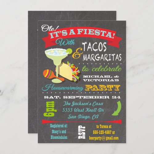 Tacos and Tequila Housewarming party Invitation