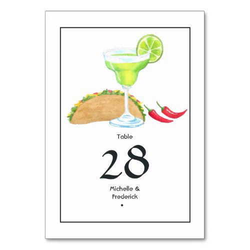 Tacos and Tequila Table Number