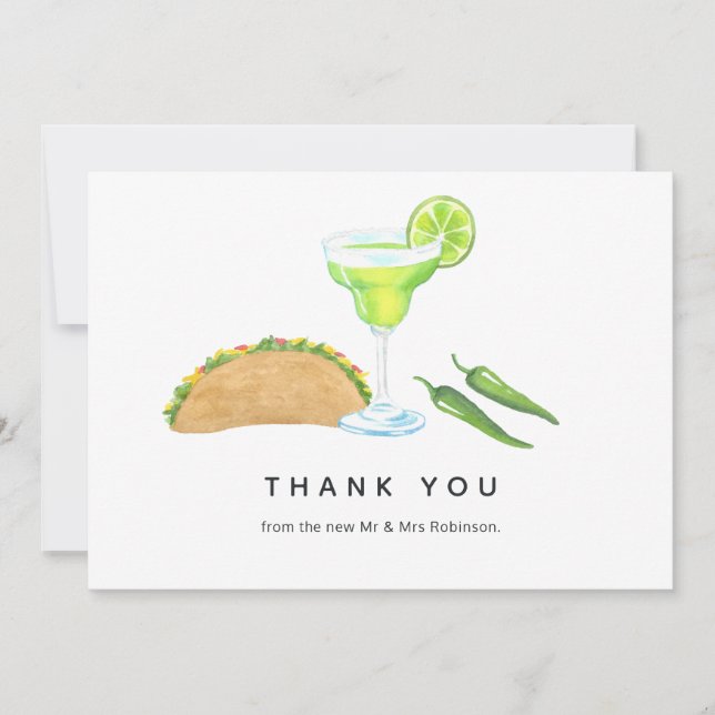 Tacos and Tequila Thank You Card (Front)