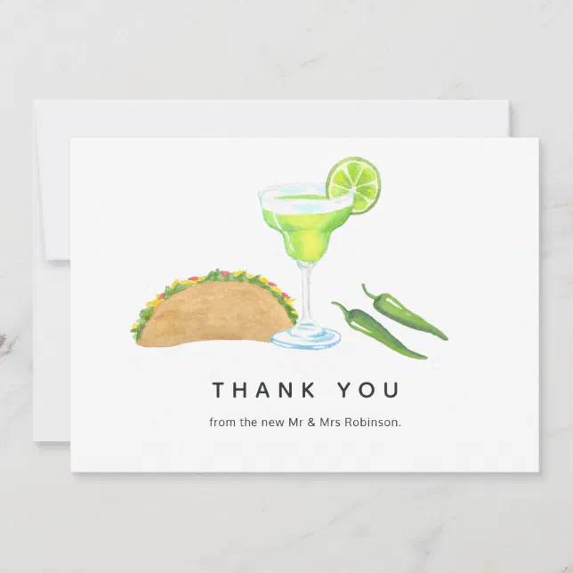 Tacos and Tequila Thank You Card Zazzle