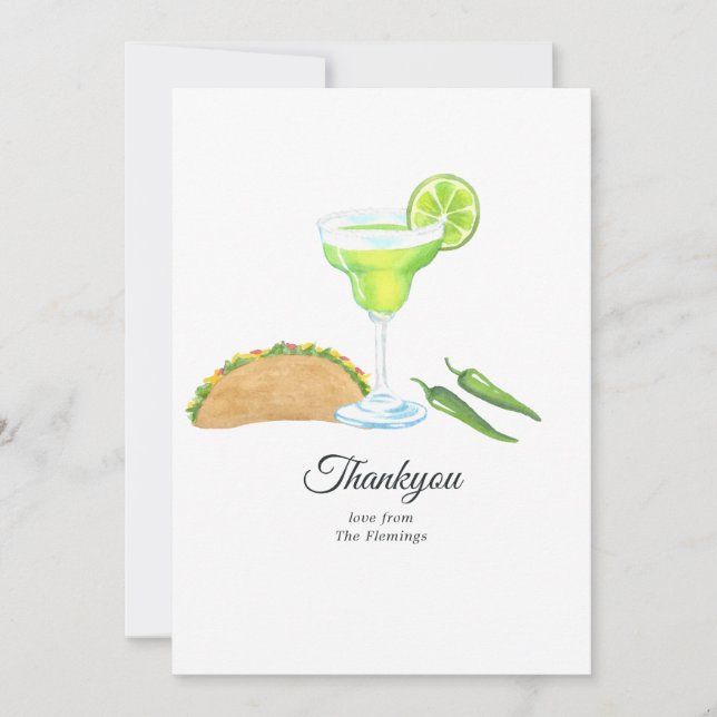 Tacos and Tequila Thank You Card (Front)