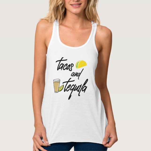 Tacos and Tequila Womens Graphic Tank Top (Front)
