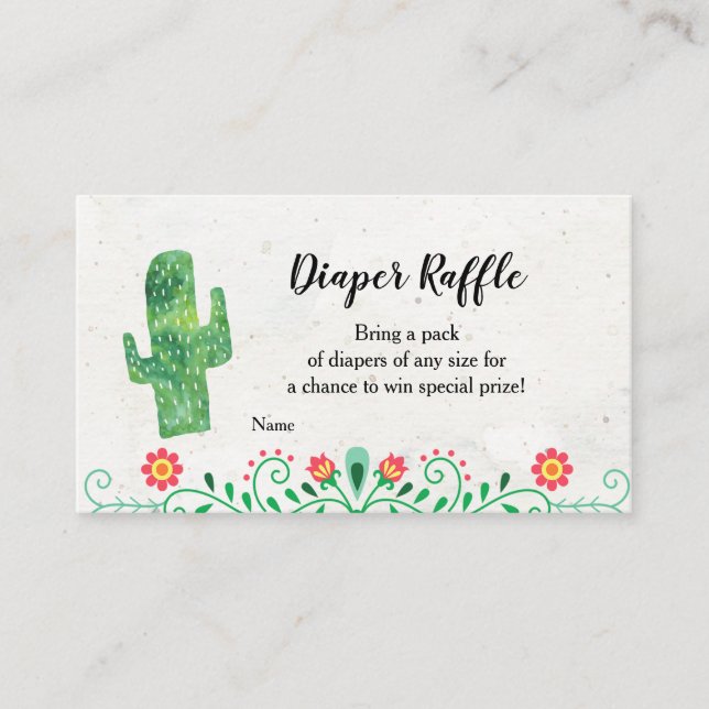Tacos and Tutus Diaper Raffle Enclosure Card (Front)
