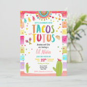 Tacos and Tutus Mexican Fiesta Couples Baby Shower Invitation (Standing Front)