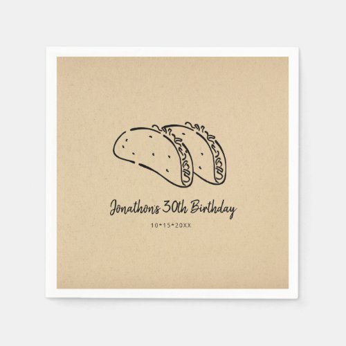 Tacos Birthday Party Napkin