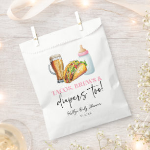 Tacos Brews and Diapers Too! Baby Shower Favor Bag