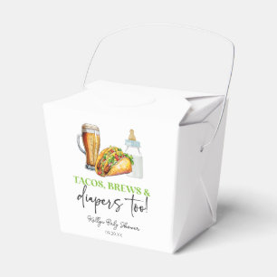 Tacos Brews and Diapers Too! Baby Shower Favor Boxes