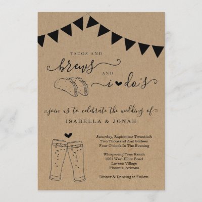 Tacos & Brews And I Do's Wedding Invitation