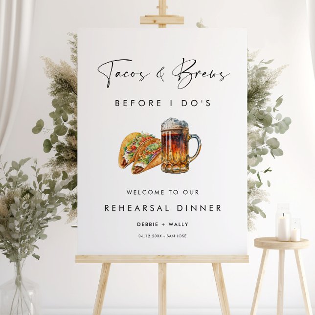 Tacos & Brews Before I Do's Rehearsal Dinner Sign (Creator Uploaded)