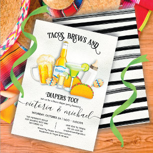 Tacos Brews & Diapers Baby Shower Fiesta Invitation