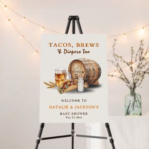 Tacos Brews & Diapers Baby Shower Welcome Sign
