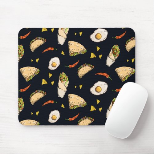 Tacos Burrito Nachos Mexican Food Gift Cute Summer Mouse Pad