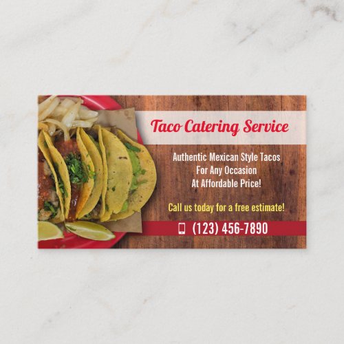 Tacos Catering Service Business Cards