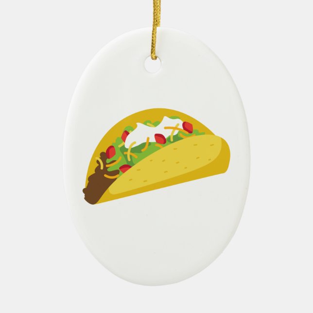 Tacos Ceramic Ornament (Front)