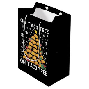 Tacos Christmas Tree Funny Xmas Foodie Mexican Medium Gift Bag