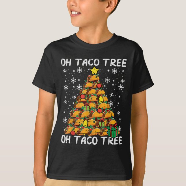 Tacos Christmas Tree Funny Xmas Foodie Mexican Men T-Shirt (Front)
