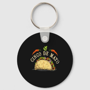Tacos cinco de mayo for mexican food taco lovers keychain