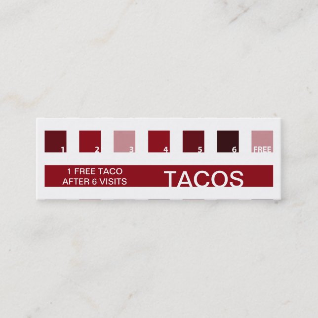 TACOS customer appreciation (mod squares) Loyalty Card (Front)