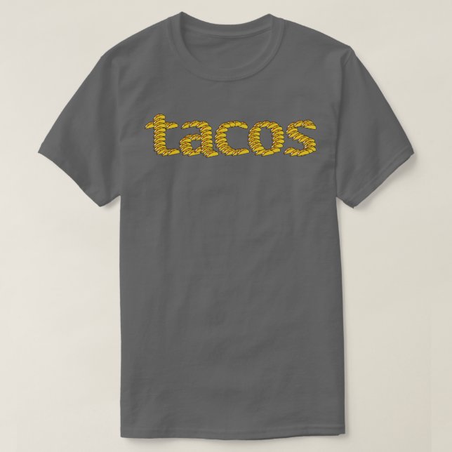 Tacos Food Typography T-Shirt (Design Front)