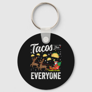 Tacos For Everyone Christmas Taco Funny Xmas Santa Keychain